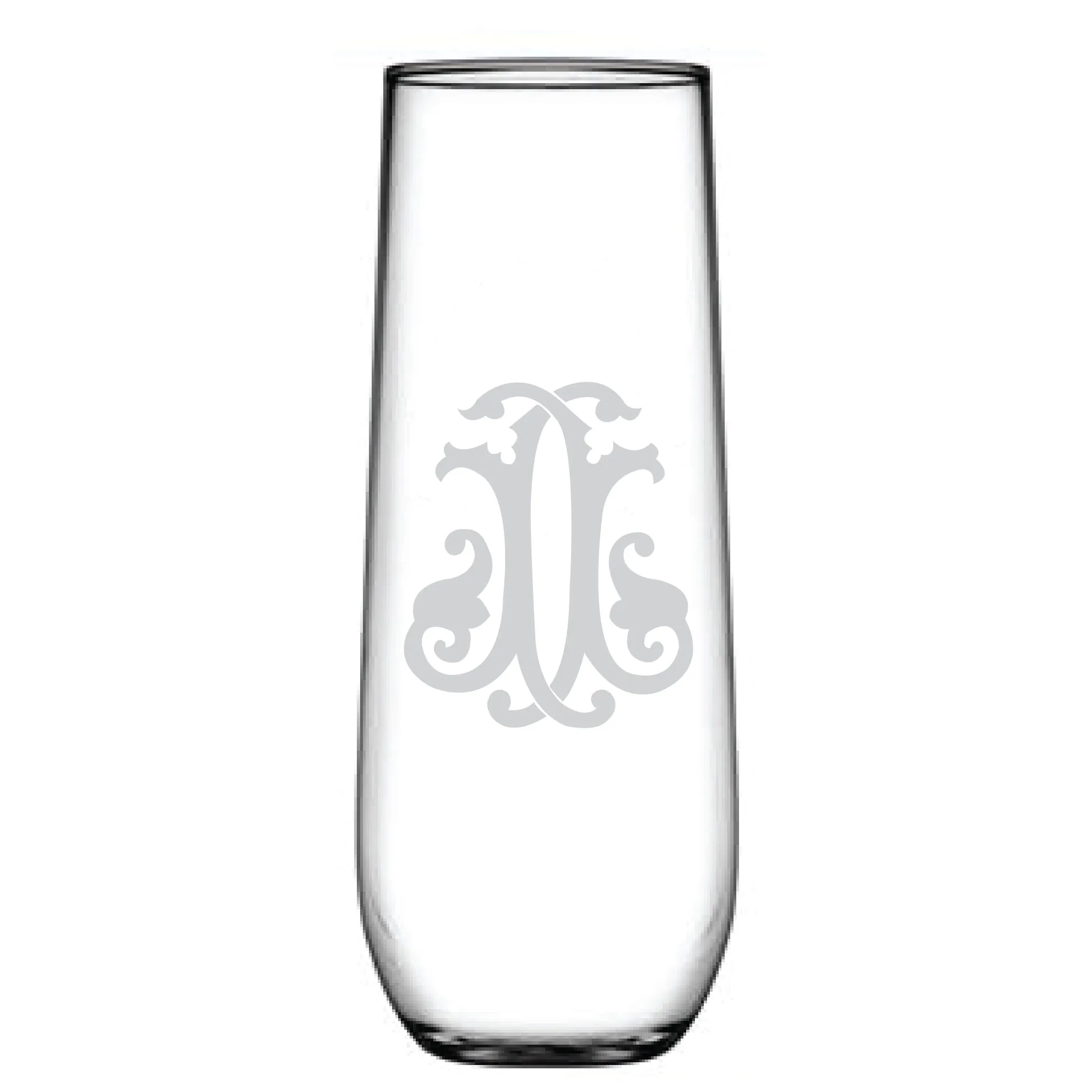 1-Letter Monogrammed Stemless Champagne Flute