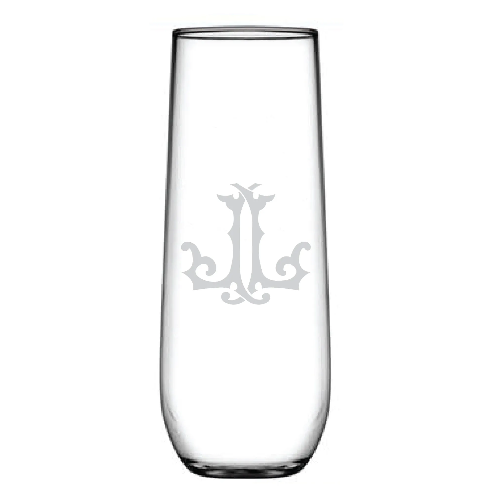 1-Letter Monogrammed Stemless Champagne Flute