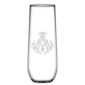 1-Letter Monogrammed Stemless Champagne Flute