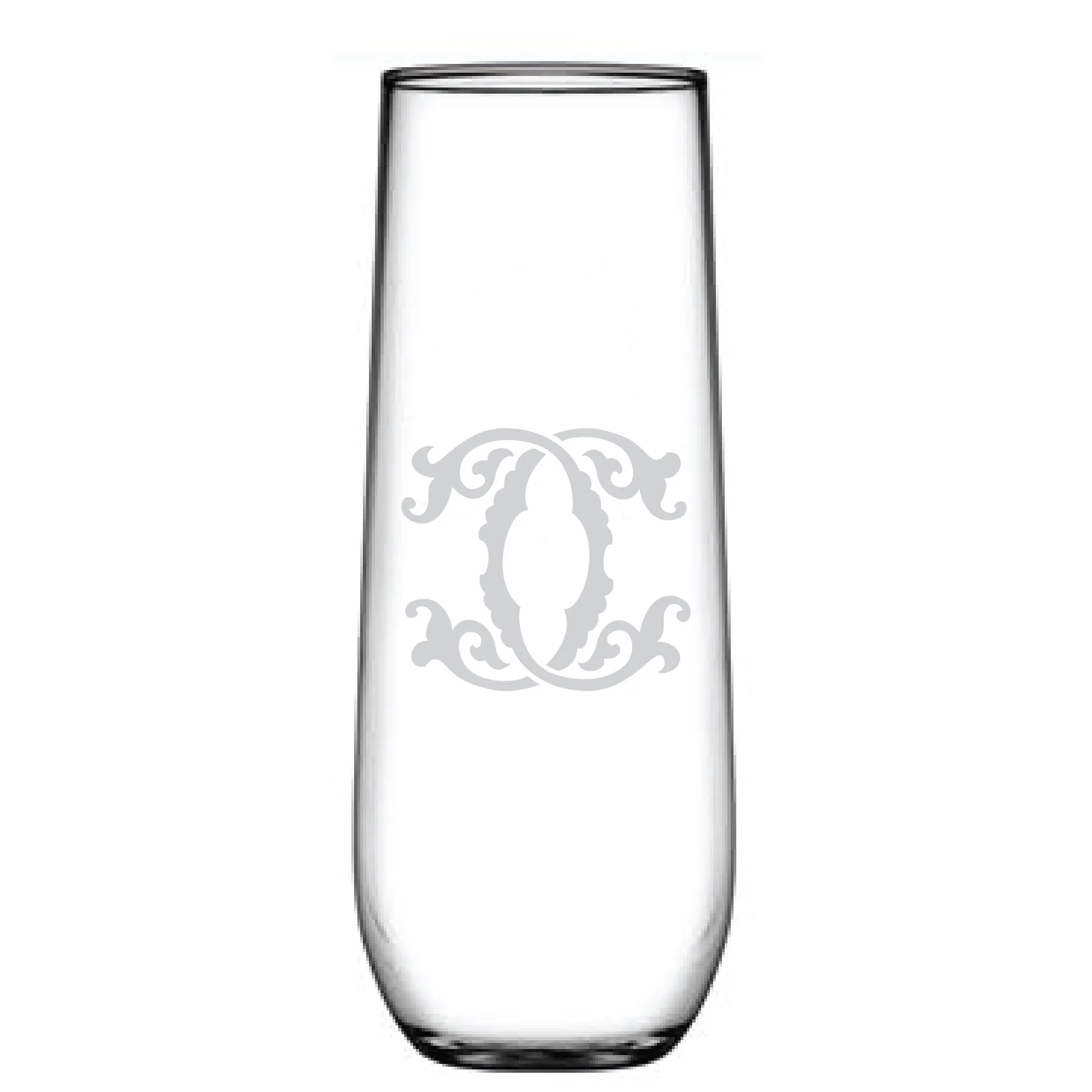 1-Letter Monogrammed Stemless Champagne Flute