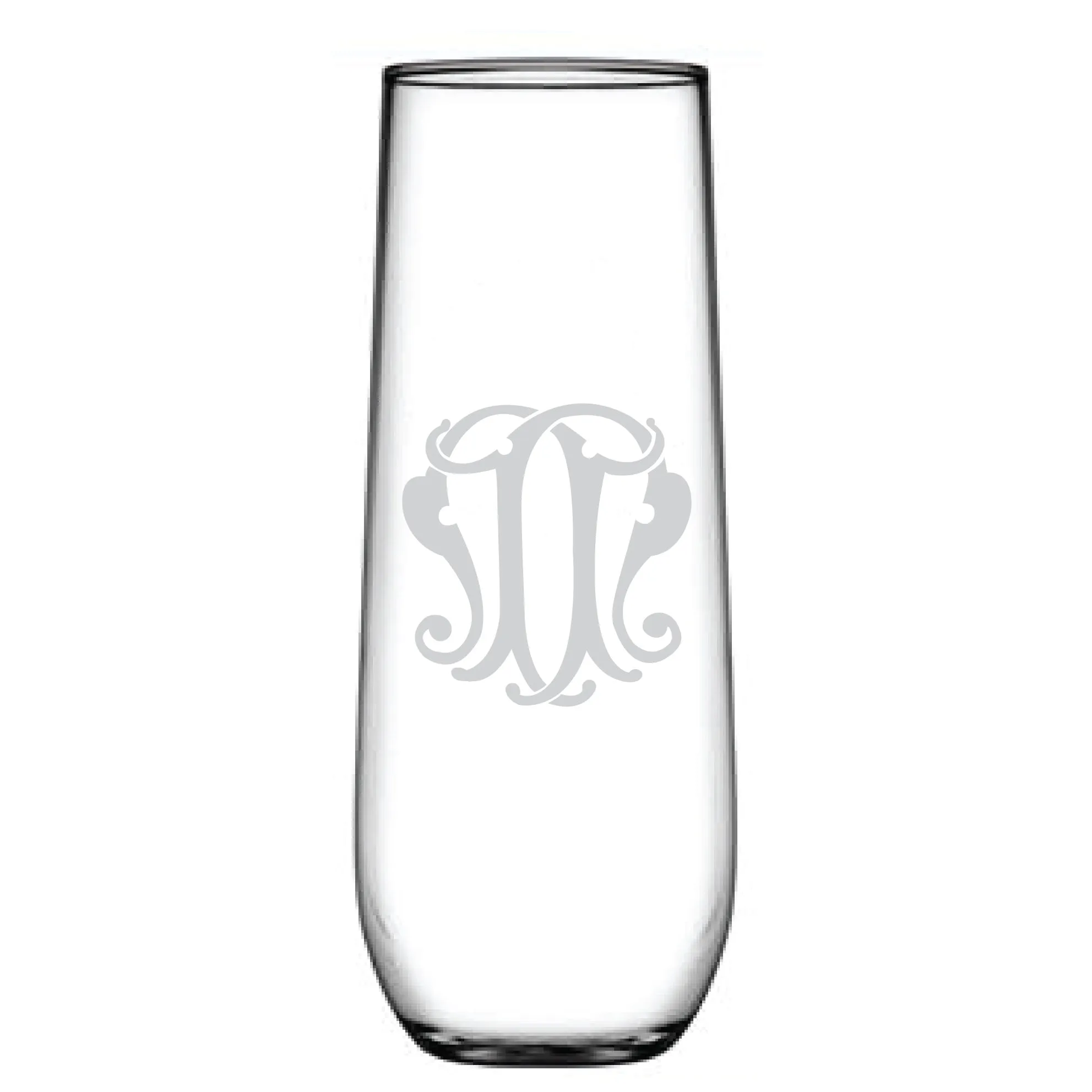 1-Letter Monogrammed Stemless Champagne Flute