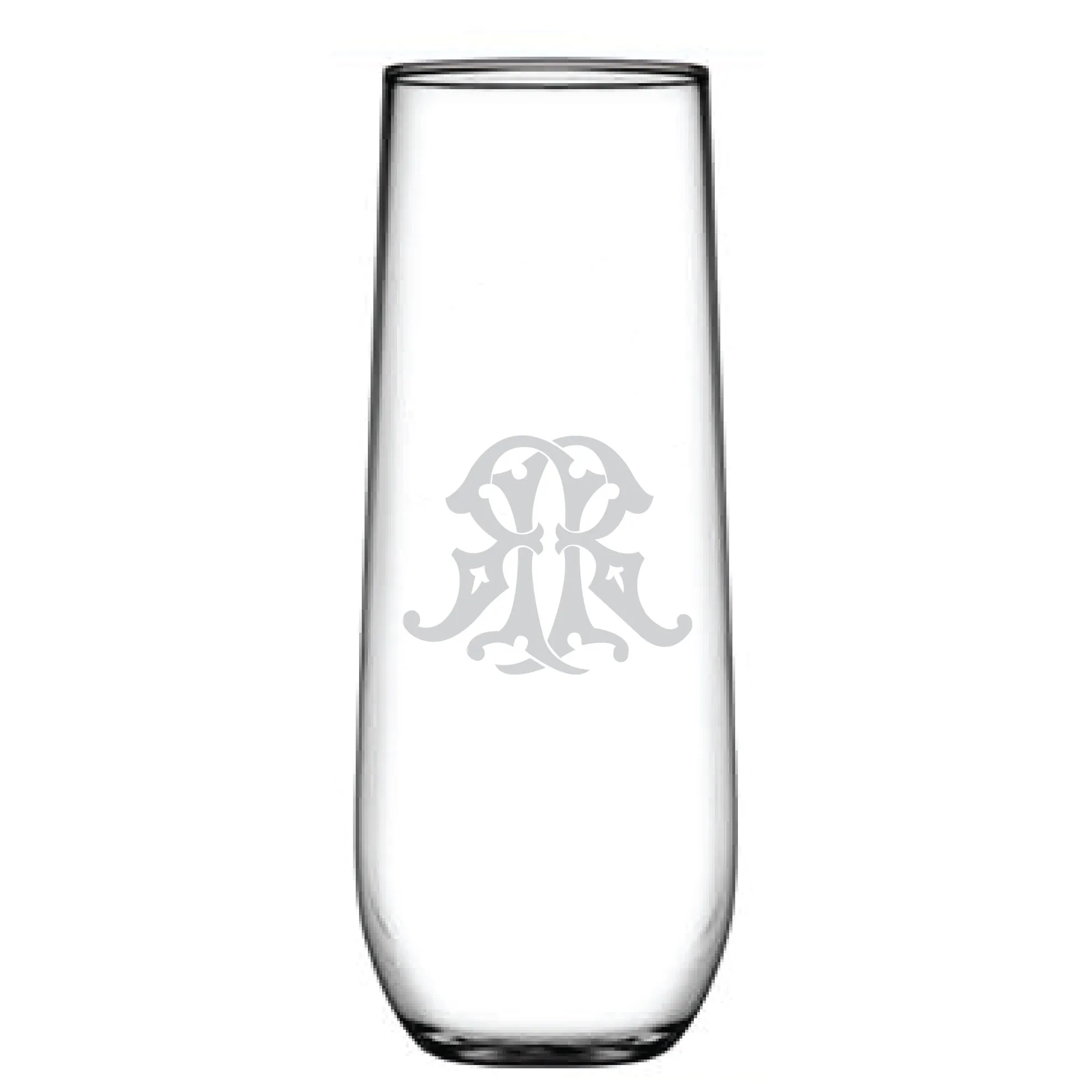 1-Letter Monogrammed Stemless Champagne Flute