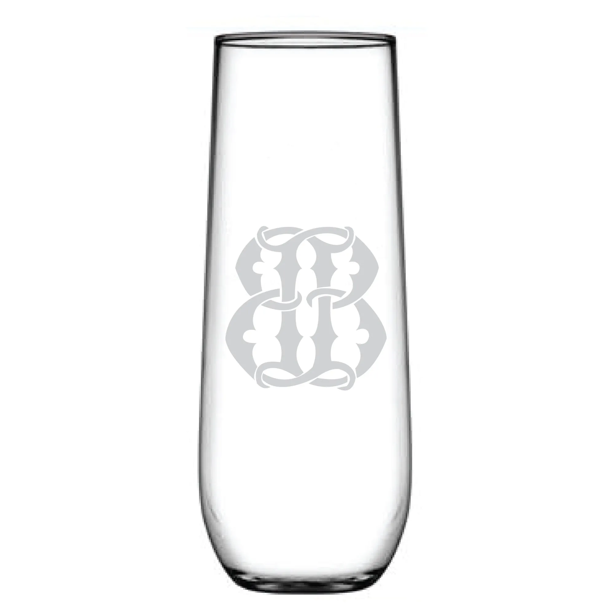 1-Letter Monogrammed Stemless Champagne Flute