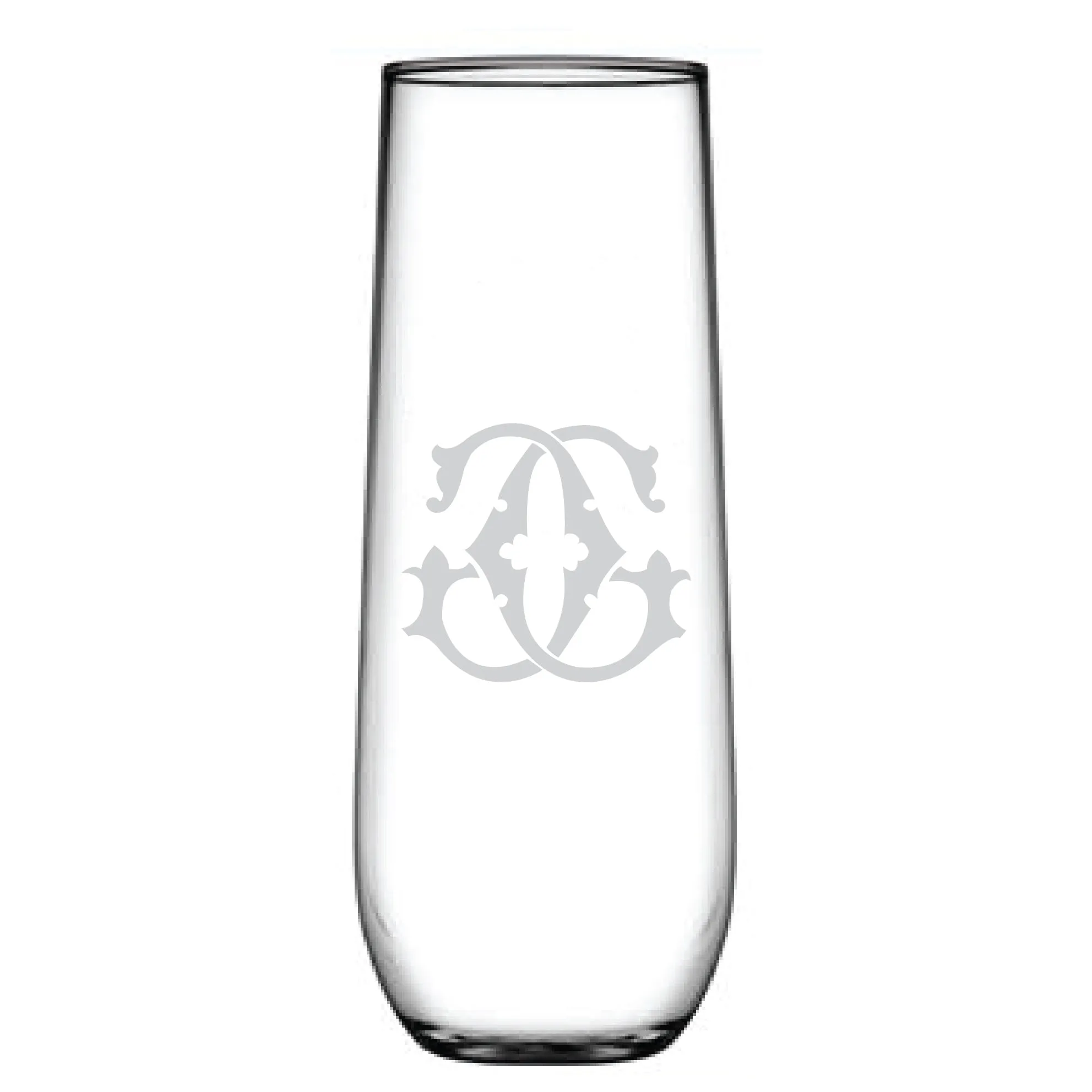 1-Letter Monogrammed Stemless Champagne Flute