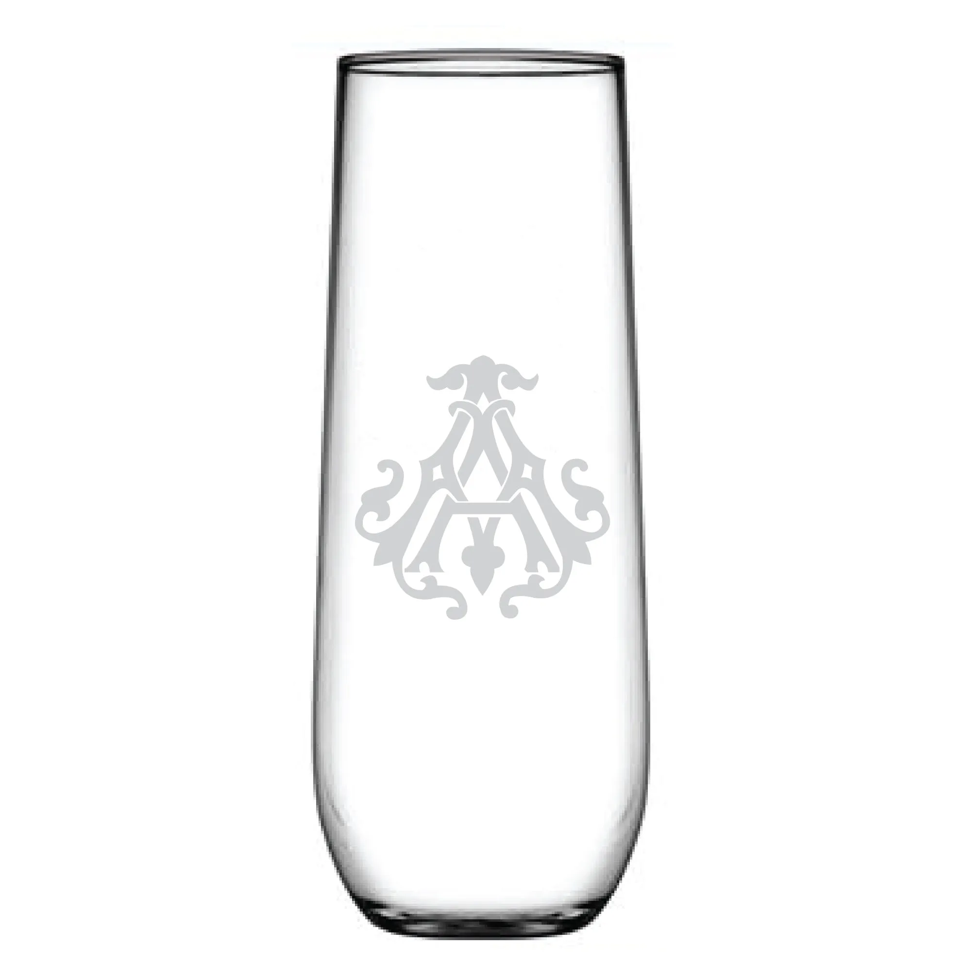 1-Letter Monogrammed Stemless Champagne Flute