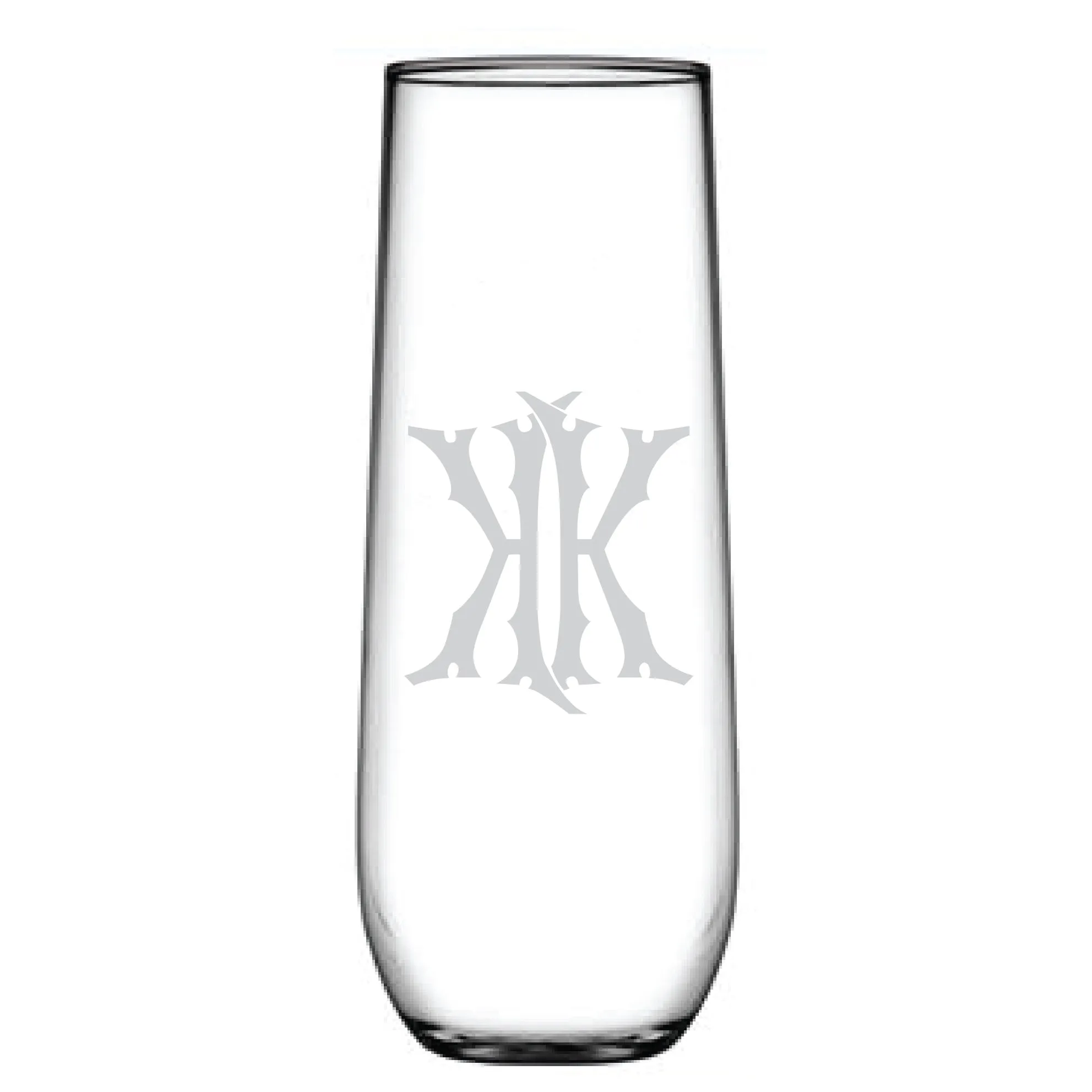 1-Letter Monogrammed Stemless Champagne Flute