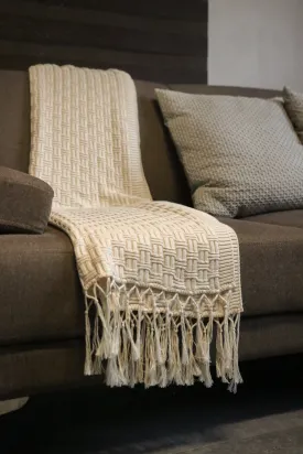 100% Organic Cotton Throw Blanket with Tassels