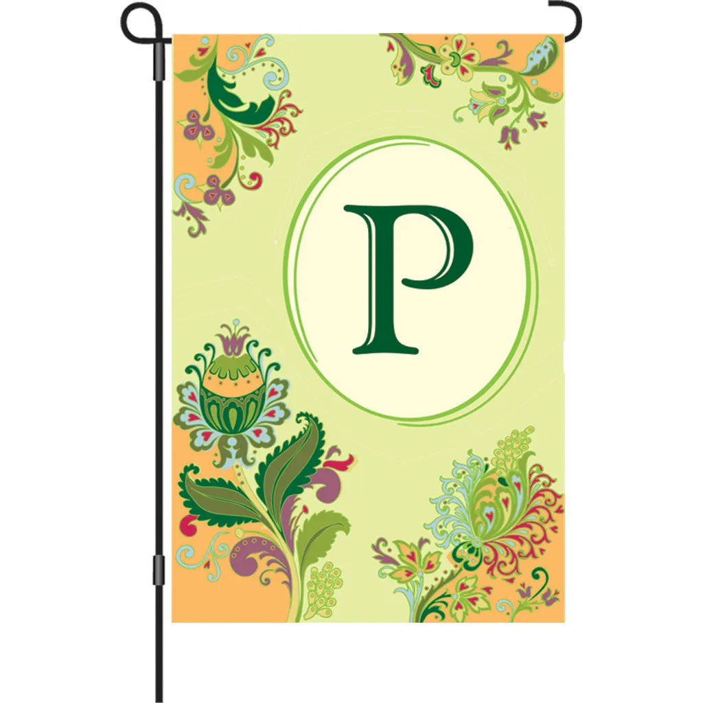 12 in. Spring Monogram Flag - P