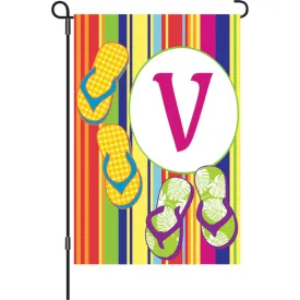 12 in. Summer  Monogram Flag - V