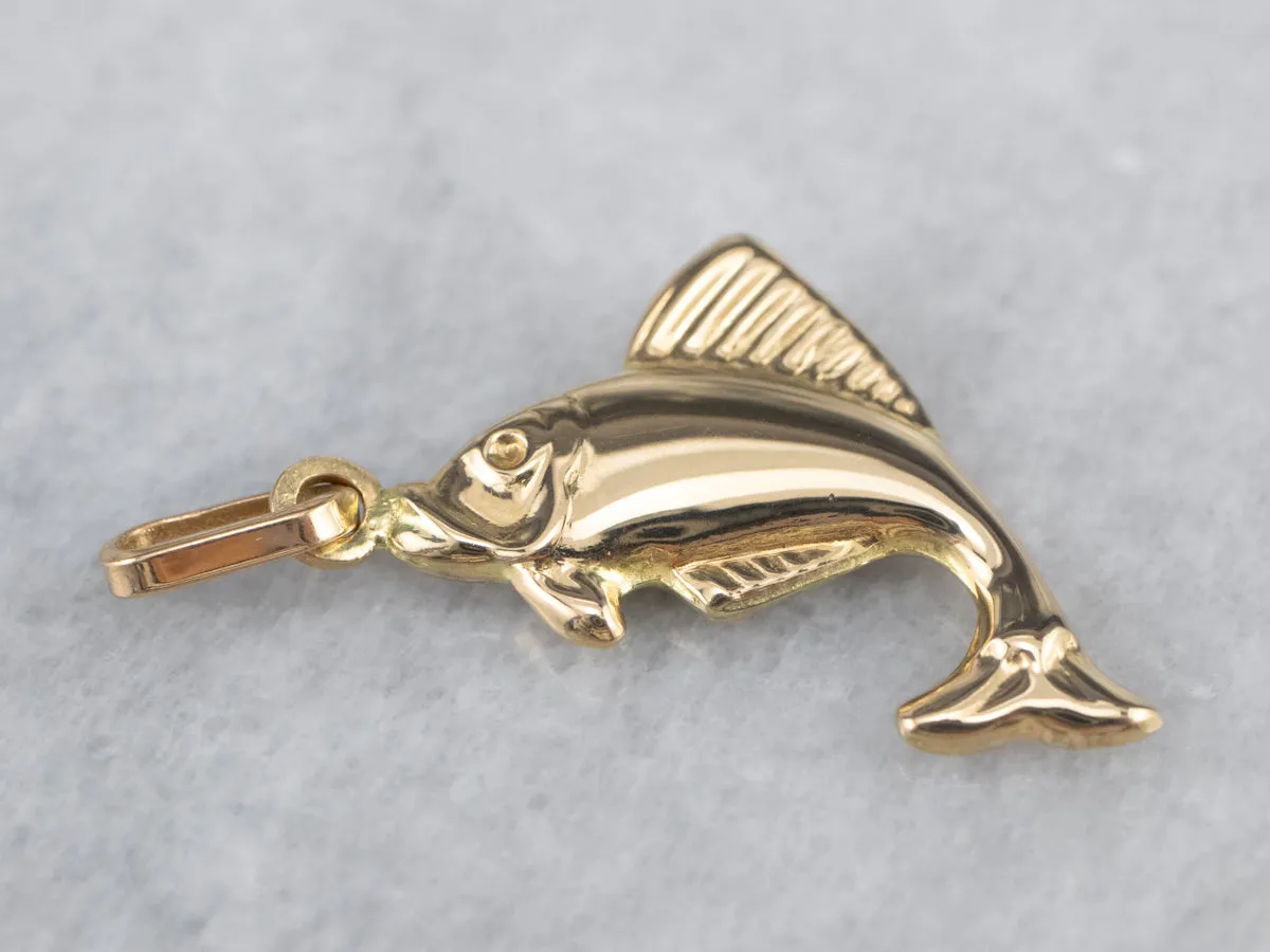 14K Gold Fish Charm