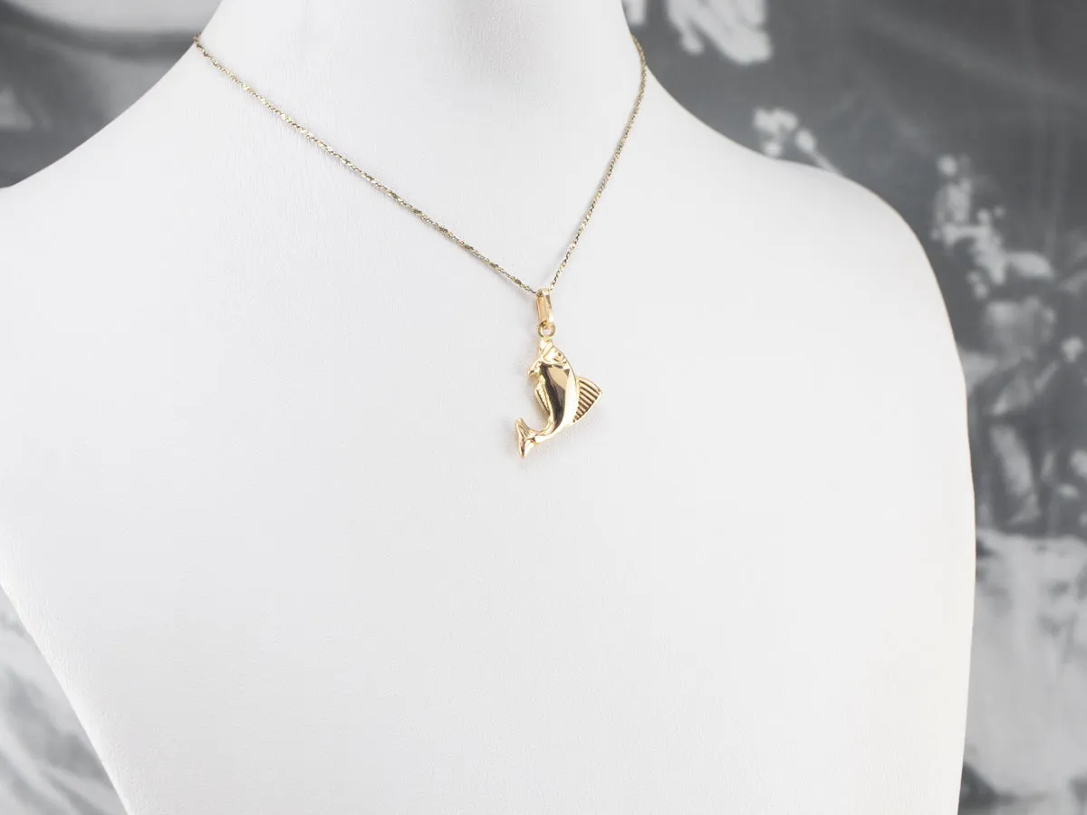 14K Gold Fish Charm