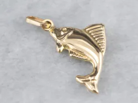 14K Gold Fish Charm