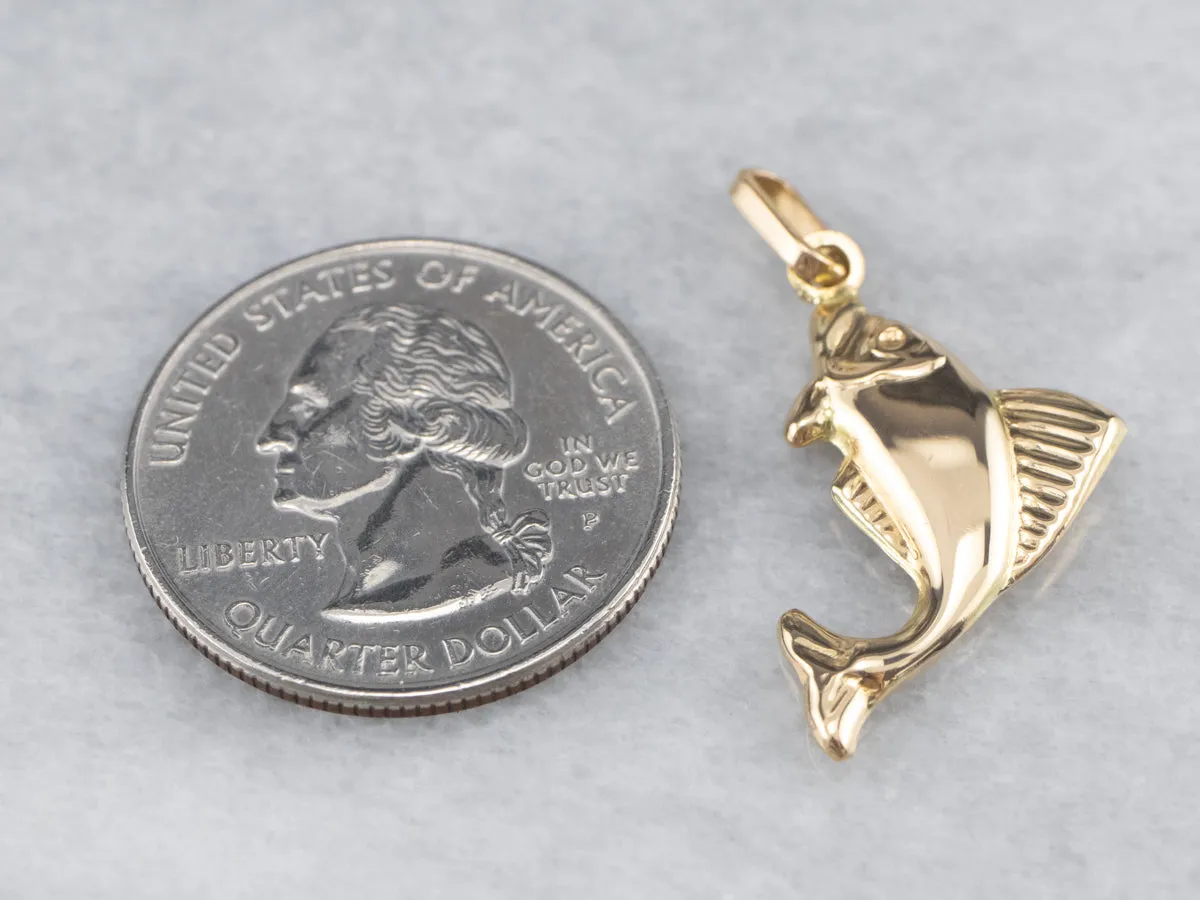 14K Gold Fish Charm