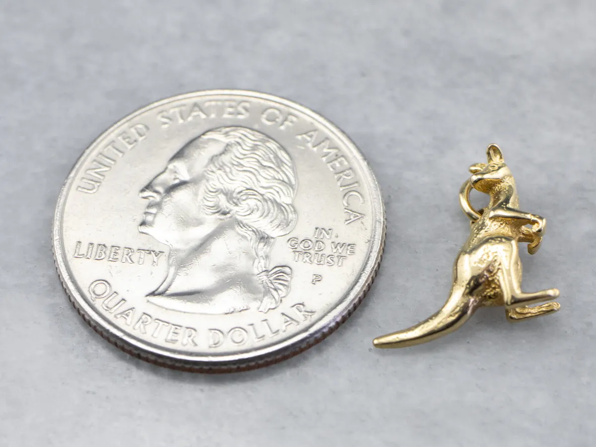 18K Gold Detailed Kangaroo Charm