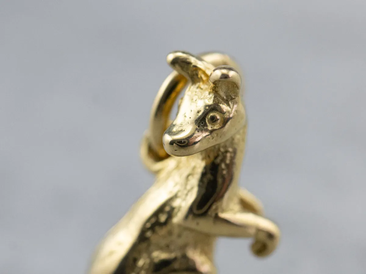 18K Gold Detailed Kangaroo Charm