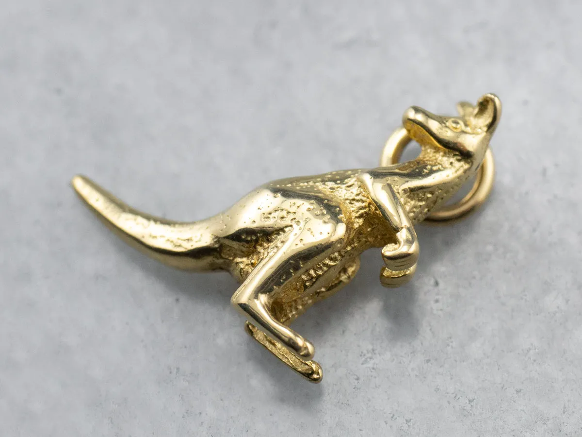 18K Gold Detailed Kangaroo Charm