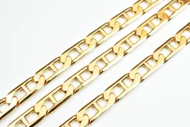 18K Gold Filled Look, EP tarnish resistant Anchor Chain Size 23" Inches, Width 7mm, Thickness 1.5mm For Jewelry Making CG439