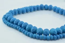 2 Strands Matte Glass Beads Donut Rondelle Faceted Jewelry Decoration Chandelier 3x4mm and 6x8mm. 2 Sizes Group 60 PCs ea Item#789222042981