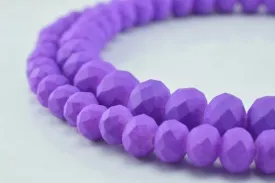 2 Strands Matte Glass Beads Donut Rondelle Faceted Jewelry Decoration Chandelier 4x6mm and 6x8mm. 2 Sizes Group 60 PCs ea Item#789222042929