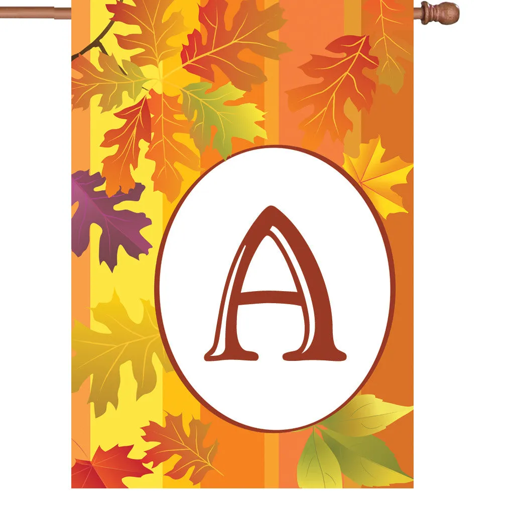 28 in. Fall Monogram Flag - A