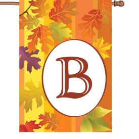 28 in. Fall Monogram Flag - B