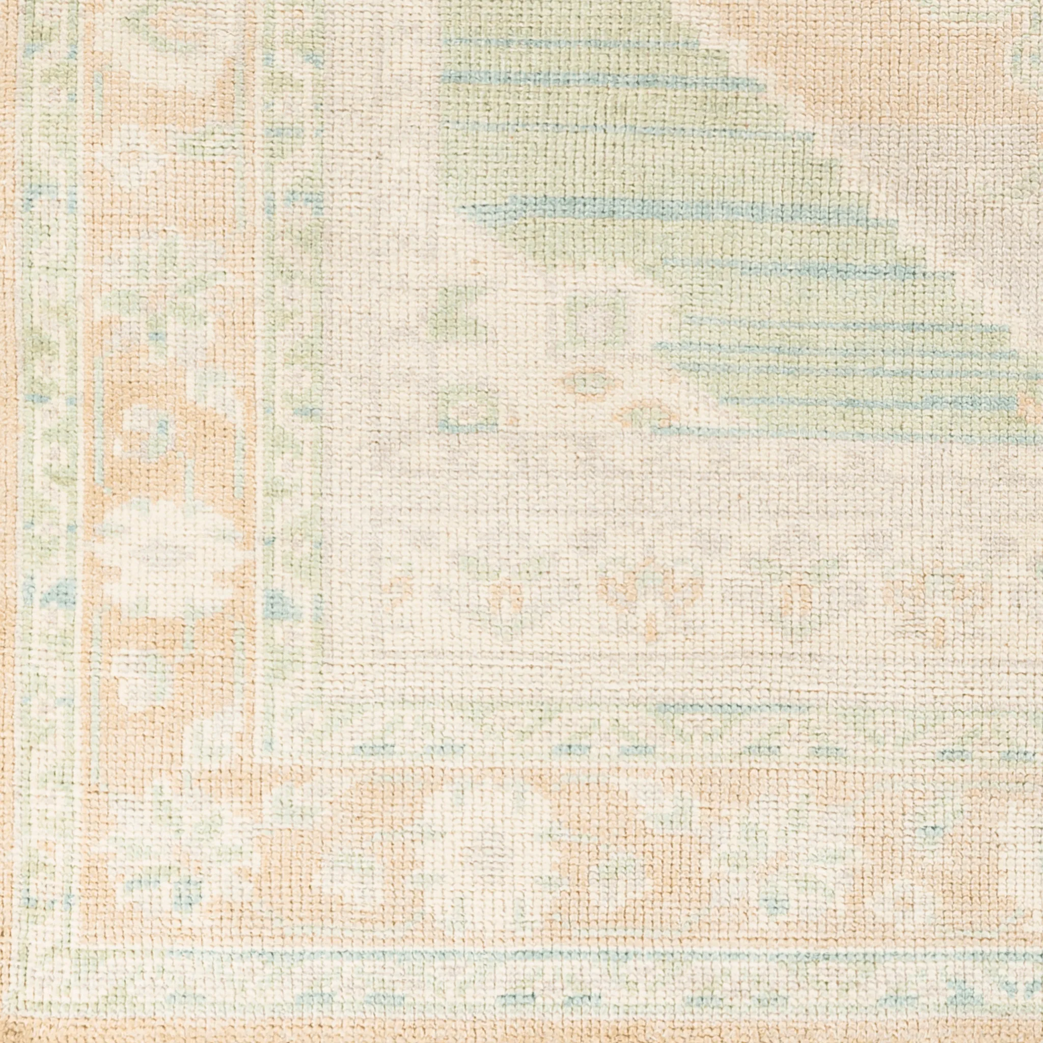 Anadolu Beige & Seafoam Wool Blend Area Rug - Available in a Variety of Sizes