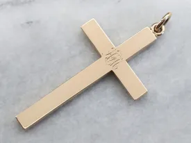 Antique Monogram "HFM" Cross Pendant