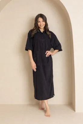 Black Maxi Terry Dress