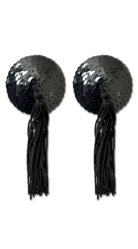 Black Sequin Nipple Tassels