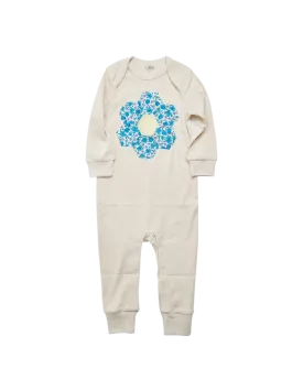 Blue Honeycomb Folk Romper