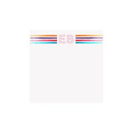 Bold Stripes Initial Notepad- Personalized