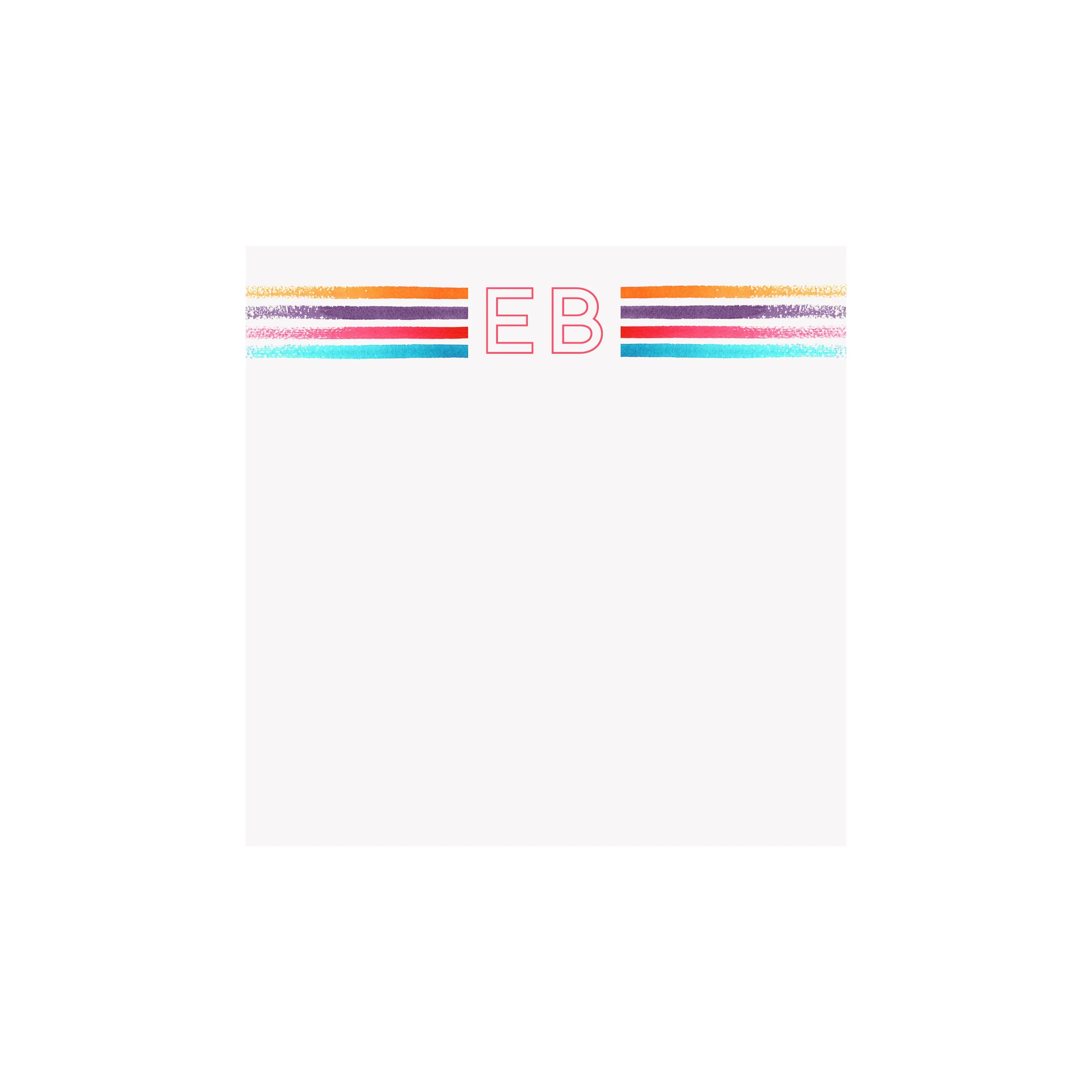 Bold Stripes Initial Notepad- Personalized