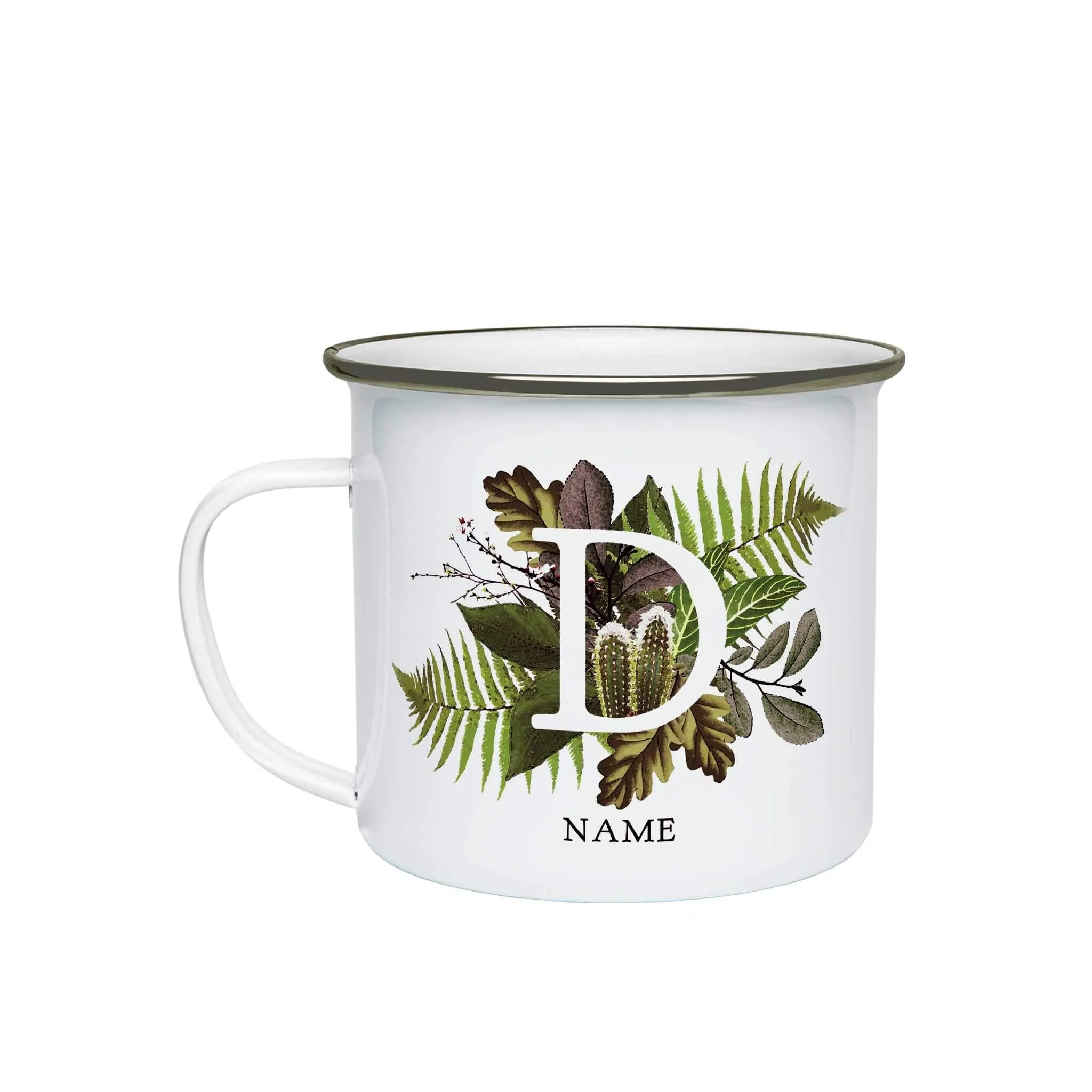 Botanical Monogram Enamel Mug