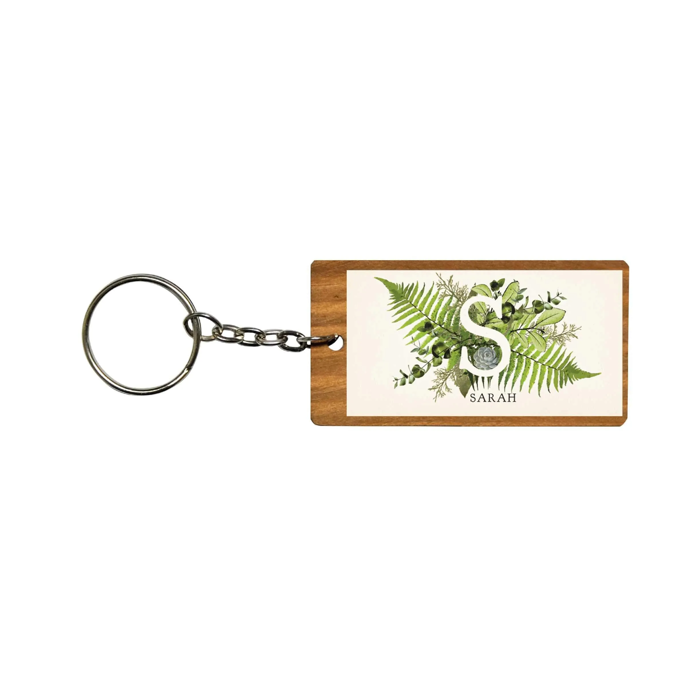 Botanical Monogram Keychain