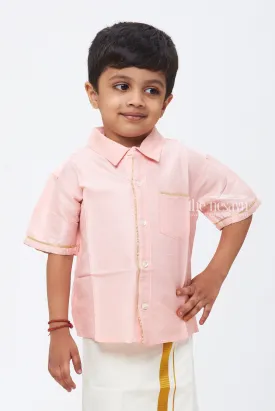 Boys Elegant Pink Silk Shirt: A Whisper of Timeless Elegance