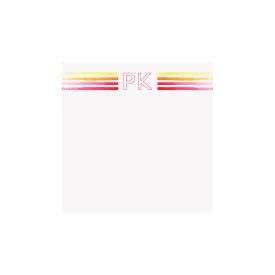 Bright Stripes Initial Notepad- Personalized