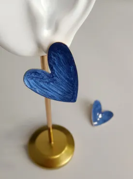 Celestial Blue Heart Earrings