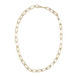 Chain Link Necklace with Pave Clasp