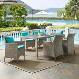 Conduit 7 Piece Outdoor Patio Wicker Rattan Dining Set by Modway