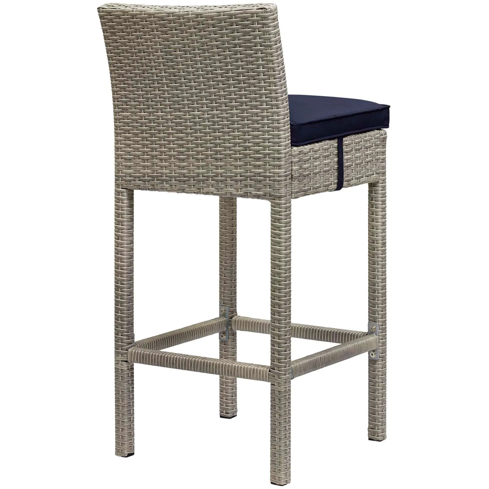 Conduit Bar Stool Outdoor Patio Wicker Rattan Set of 4 by Modway