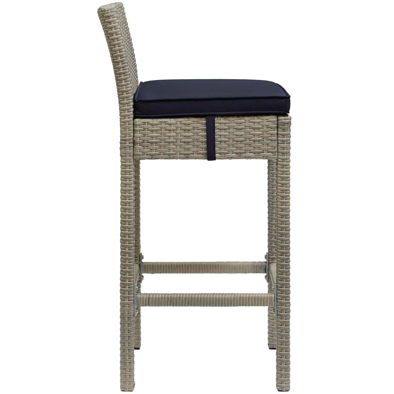 Conduit Bar Stool Outdoor Patio Wicker Rattan Set of 4 by Modway