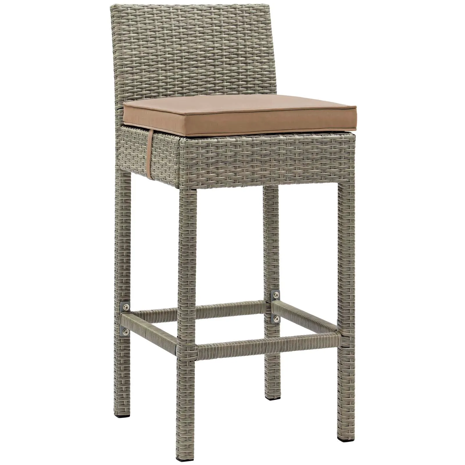 Conduit Bar Stool Outdoor Patio Wicker Rattan Set of 4 by Modway