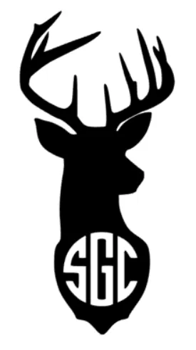 Deer Head Monogram Decal