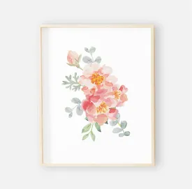 Ella's Dusty Rose Floral Digital Nursery Print 2