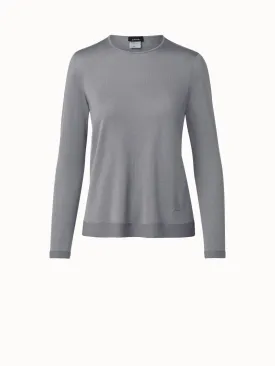 Fine gauge cashmere silk pullover