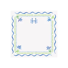 Floral Border Square Notepad- Personalized