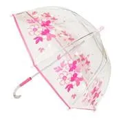 Girl's Clear Pink Floral Print 17" Umbrella