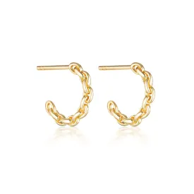 Linda Tahija Chain Hoop Earrings, Gold or Silver