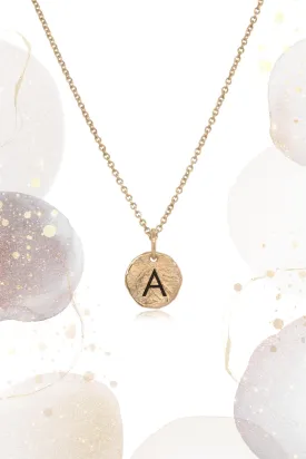 Love Letters ~ Round Personalised Monogram Pendant in Gold