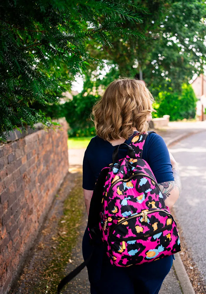 Pink Animal Print Rucksack